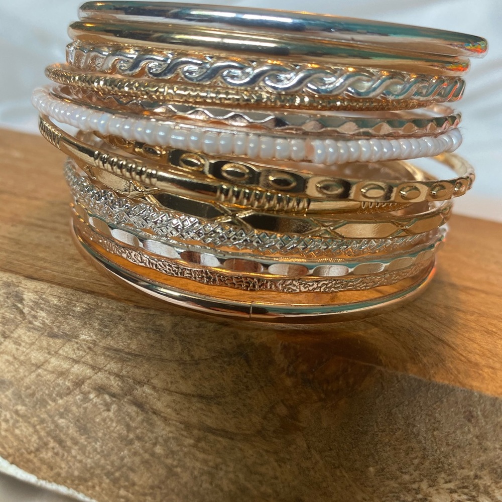 Mixed Stack Bangles - Picture 3 of 3